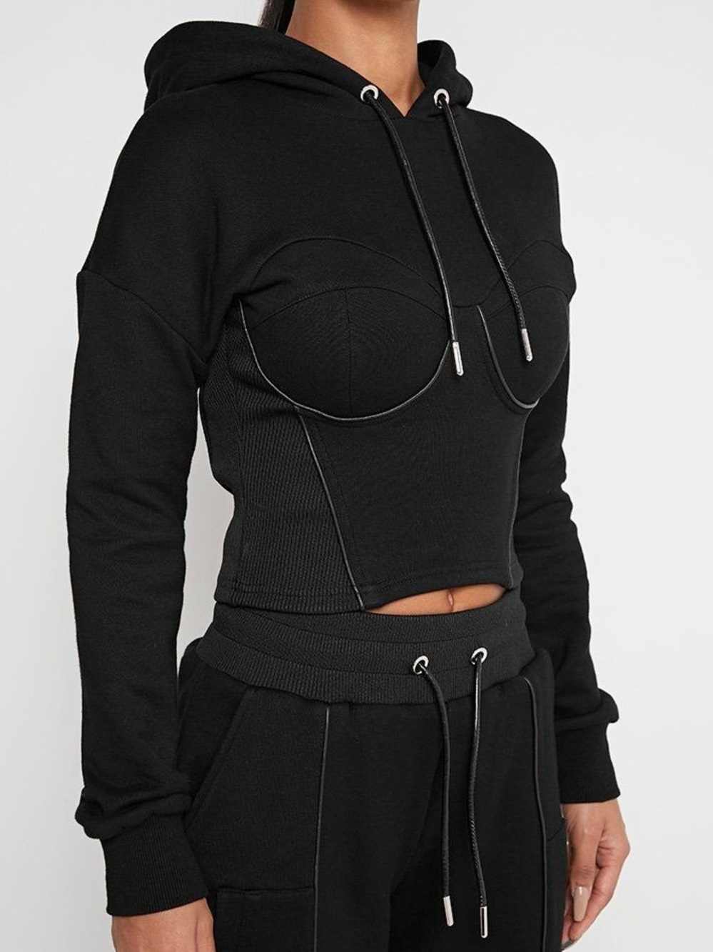 Manière De Voir Corset Fitted Hoodie - UK 10